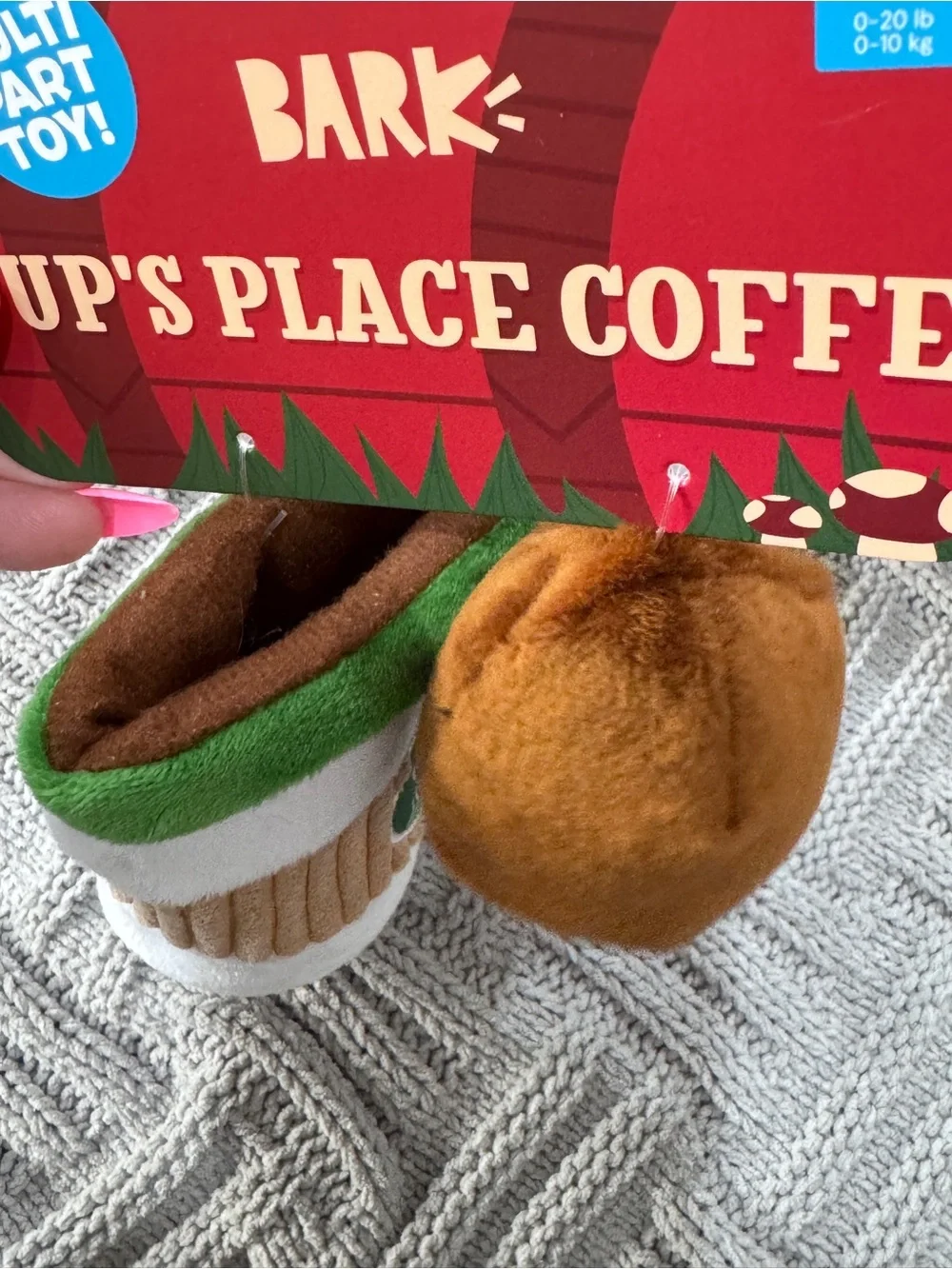 Bark “Pup’s Place Coffee” Plush Dog Toys